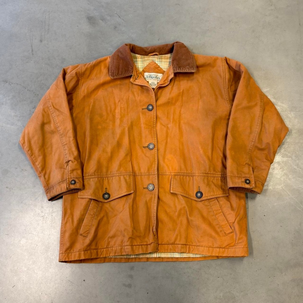 Vintage 90s St. John's bay burnt sienna orange button up chore coat